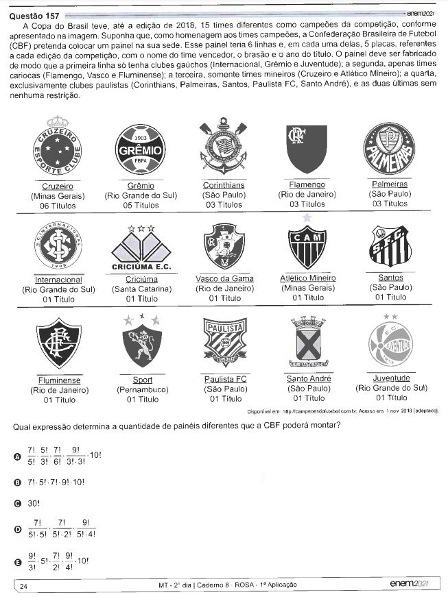 futbol questão polêmica do Enem sobre a Copa