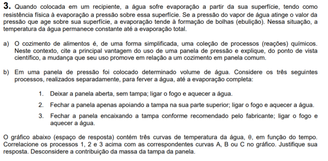 Unicamp questão 3 questão Unicamp