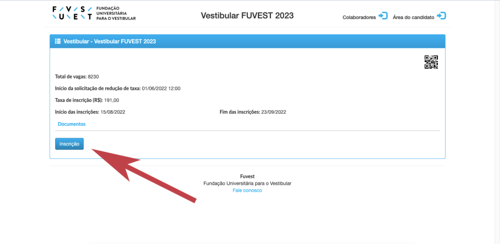 Fuvest Inscrição: passo 2