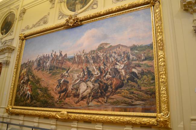 Quadro Independência ou Morte O quadro Independência ou Morte, do artista Pedro Américo, que ocupa o Salão Nobre do Museu do Ipiranga.