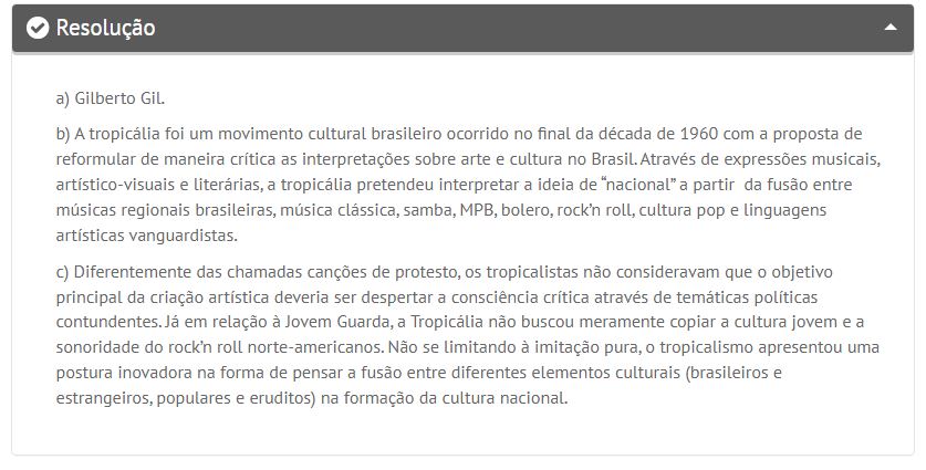 tropicalismo resolução tropicalismo na fuvest