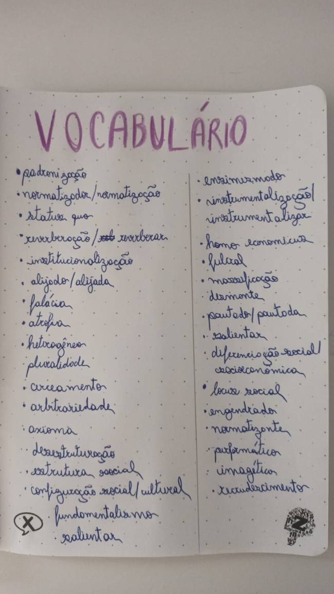 WhatsApp Image 2023-02-13 at 12.42.35 Caderninho de vocabulário, com várias palavras escritas em formato de lista