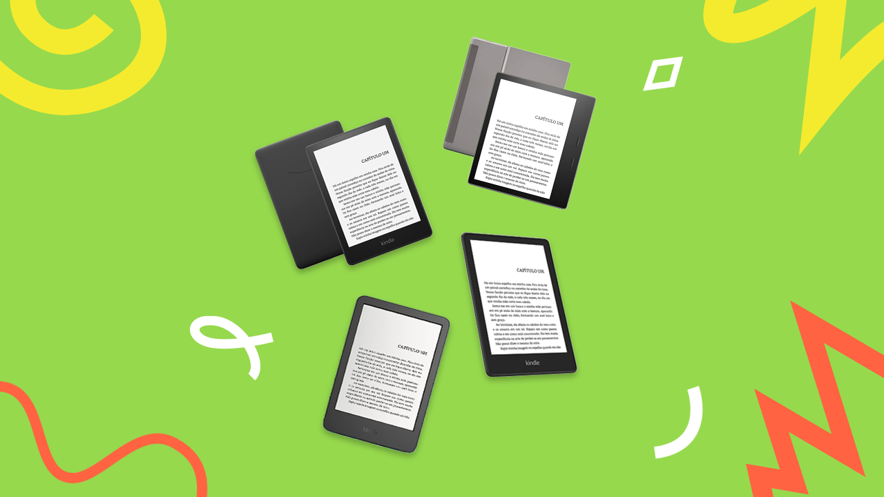 quatro modelos diferentes de kindle