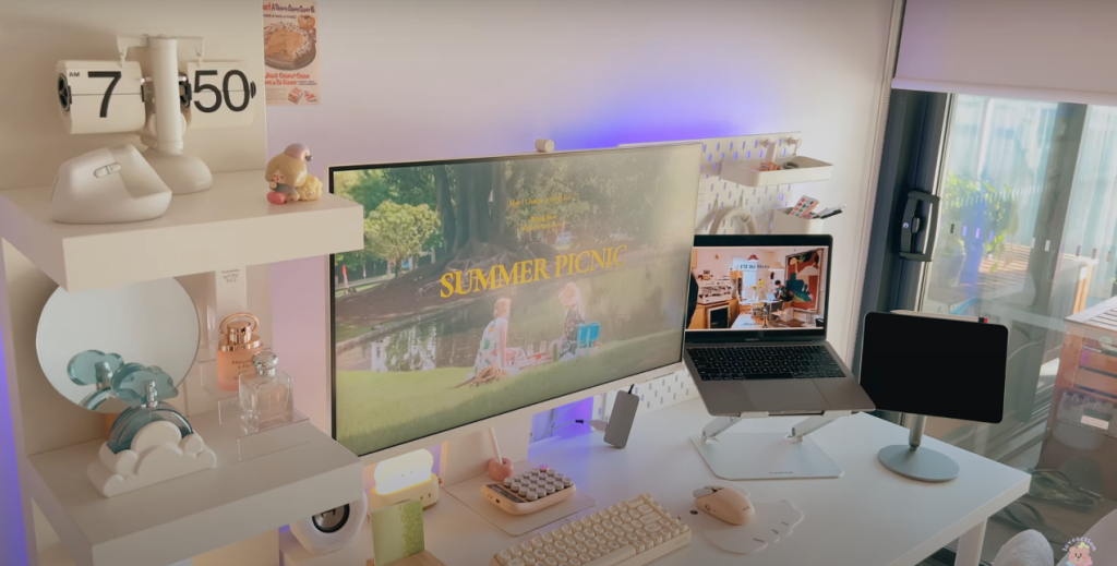 Mesa-produtividade Exemplo de um desk setup
