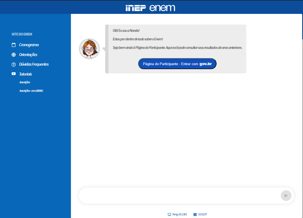 enem_! acesso página do participante enem
