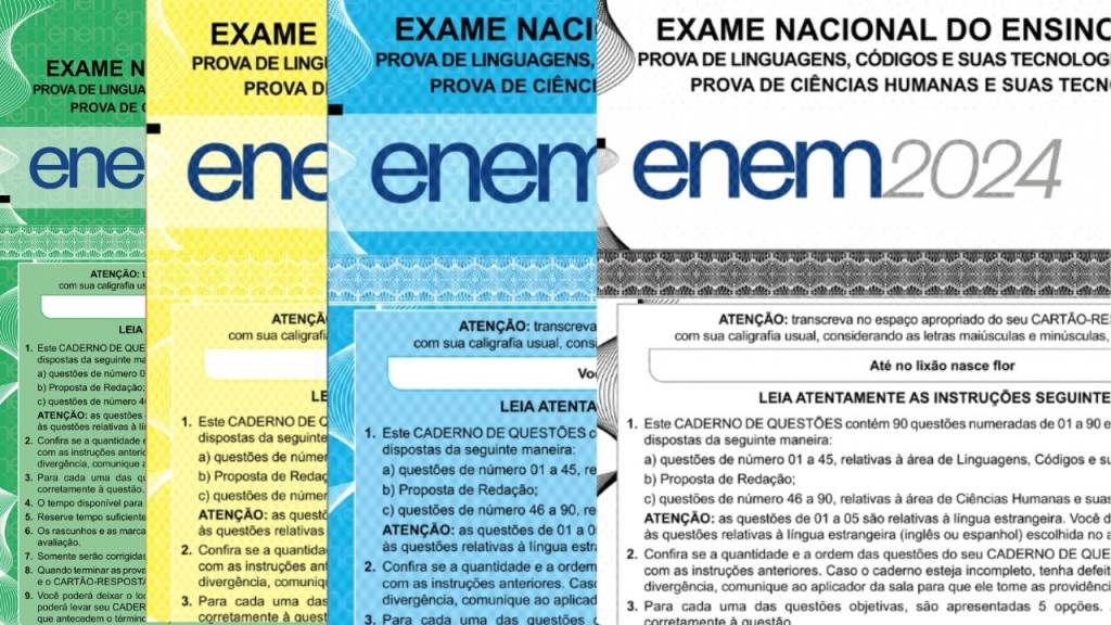 Prova Enem 2024 pdf: baixe aqui todos os cadernos