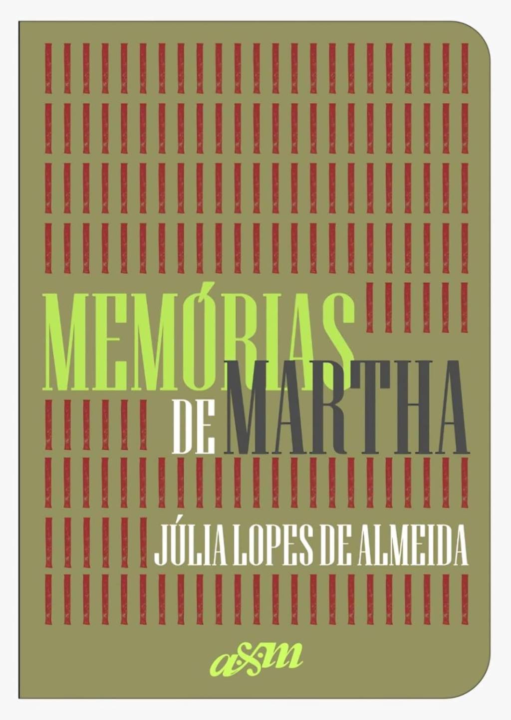 Autora Júlia Lopes de Almeida posa sentada em sua casa, ao lado há uma sobreposição com a capa do seu livro, "Memórias de Martha"
