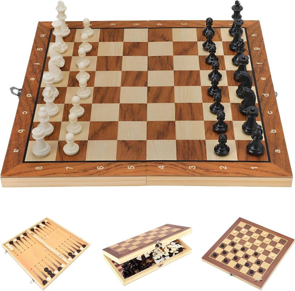 Jogo de Xadrez 3 em 1 Luxo