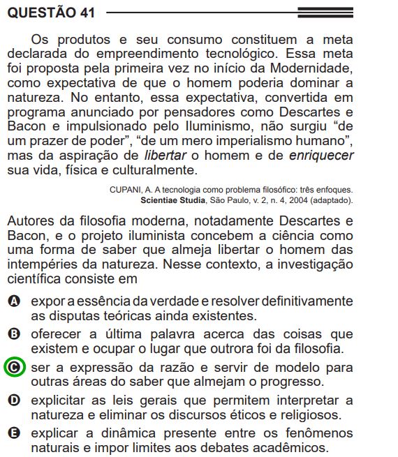 enem 2013 questao filosofia