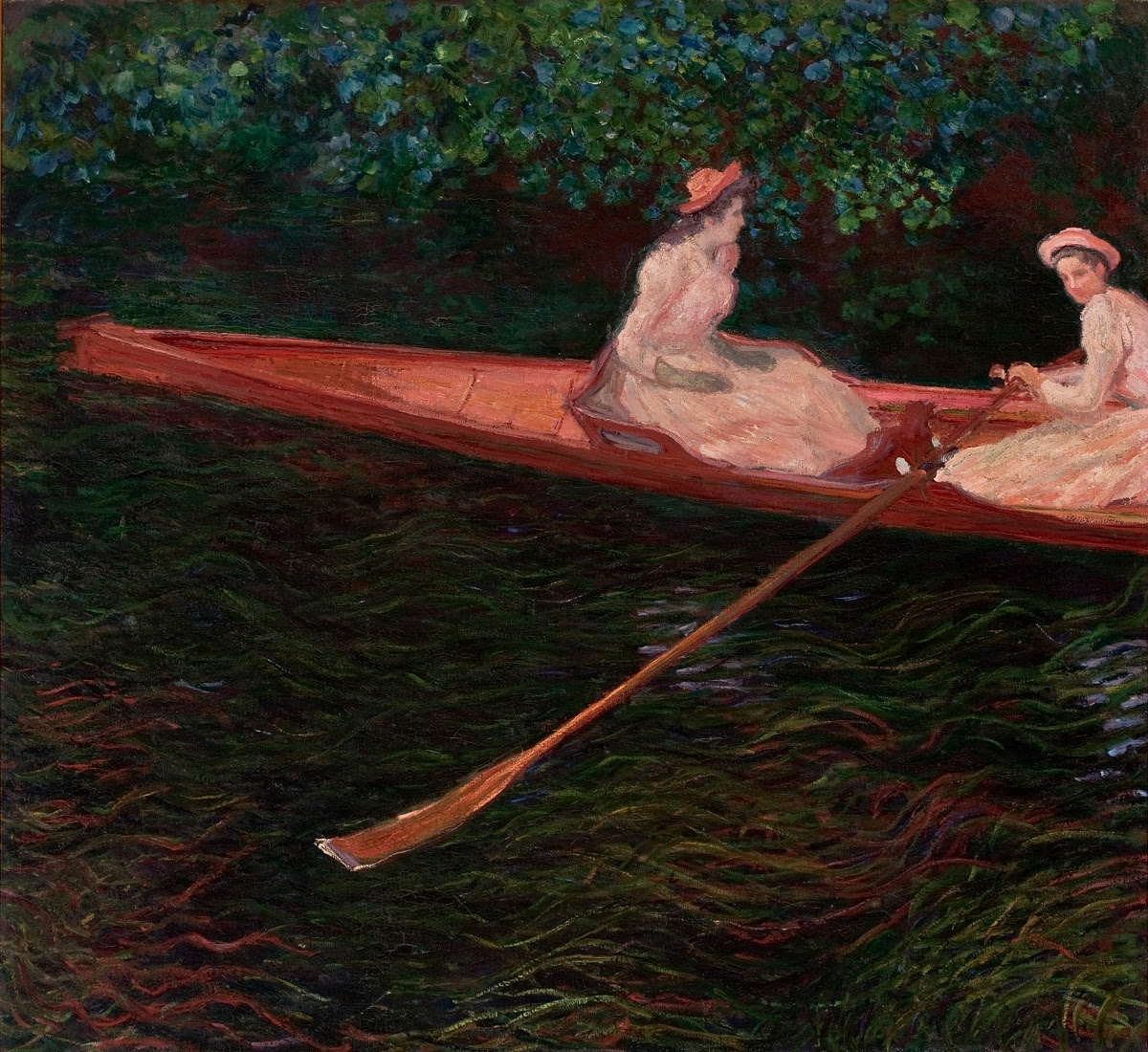 Obra &ldquo;A canoa sobre o Epte&rdquo; (c. 1890), de Claude Monet